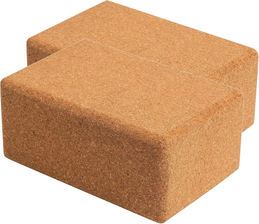 Treviox Non-Slip Natural Cork Yoga Blocks Lightweight & Durable