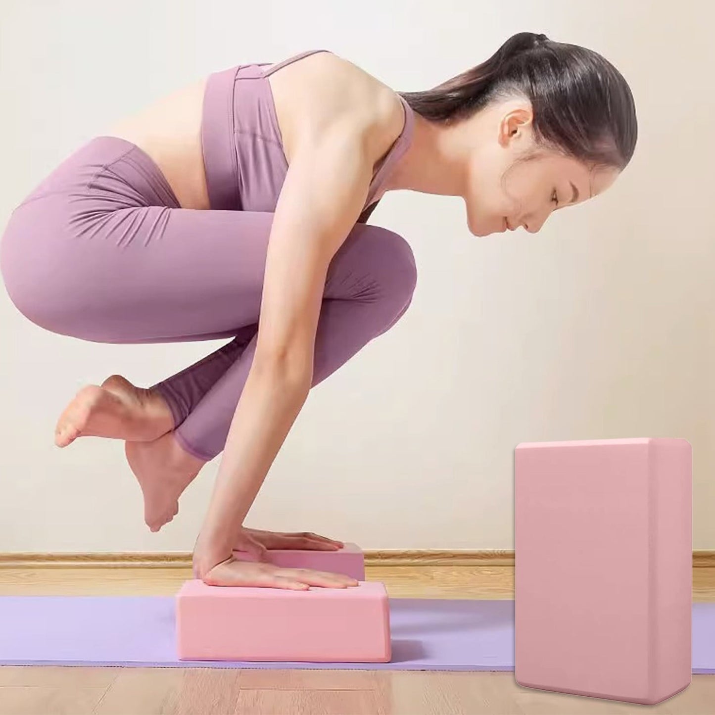 Treviox Non Slip Exercise Block for Yoga Waterproof Comfortable Grip