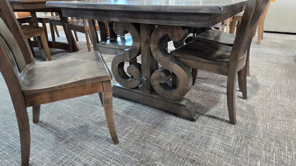 clearance rough sawn eagle 44x72 w/2 12"l + 6 collin side chair set