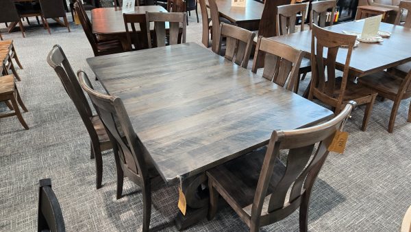 clearance rough sawn eagle 44x72 w/2 12"l + 6 collin side chair set