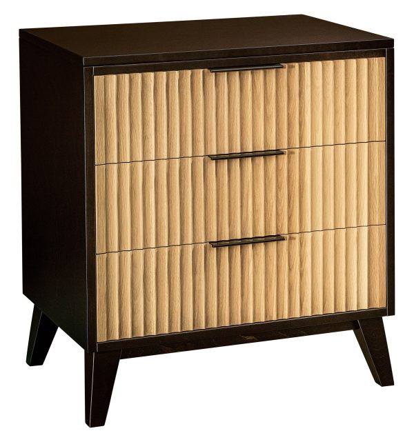 sofi fluted 3 drawer nightstand