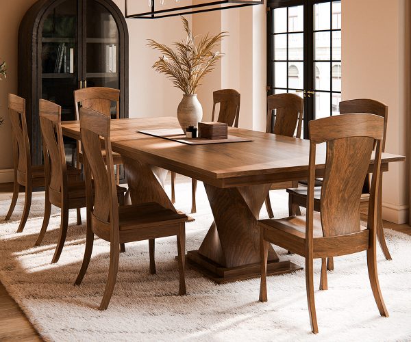lexington twist double pedestal table