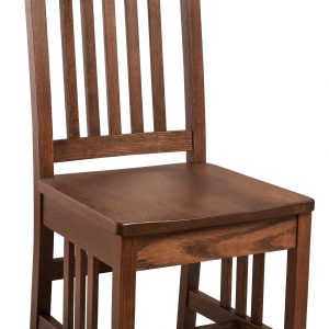 mission side chair with wood seat