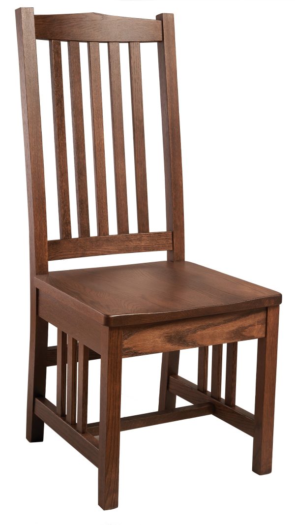 mission side chair with wood seat