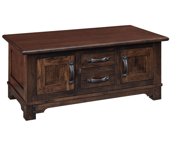 signature farmhouse enclosed coffee table