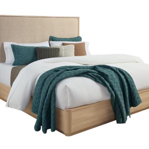 reseda platform bed with upholstered headboard