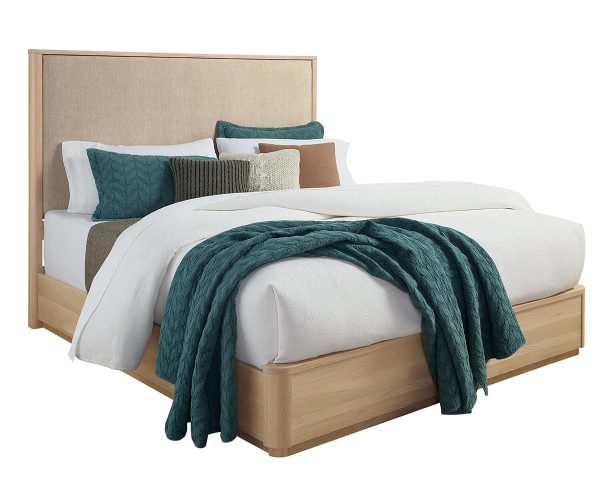 reseda platform bed with upholstered headboard