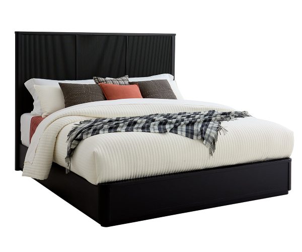 reseda platform bed with reeded headboard